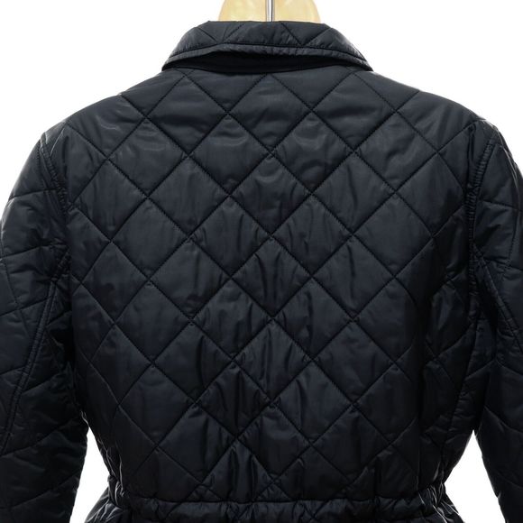 Gap Women's VTG Quilted Jacket L Large Black Button Front Drawstring Waist Coat - Picture 5 of 10